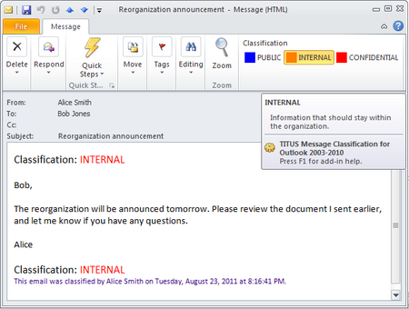 message classification 1 titus message classification